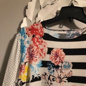 Mixed print high low top